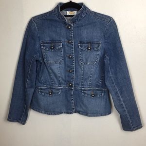 Talbots Military Style Blue Jean Jacket
